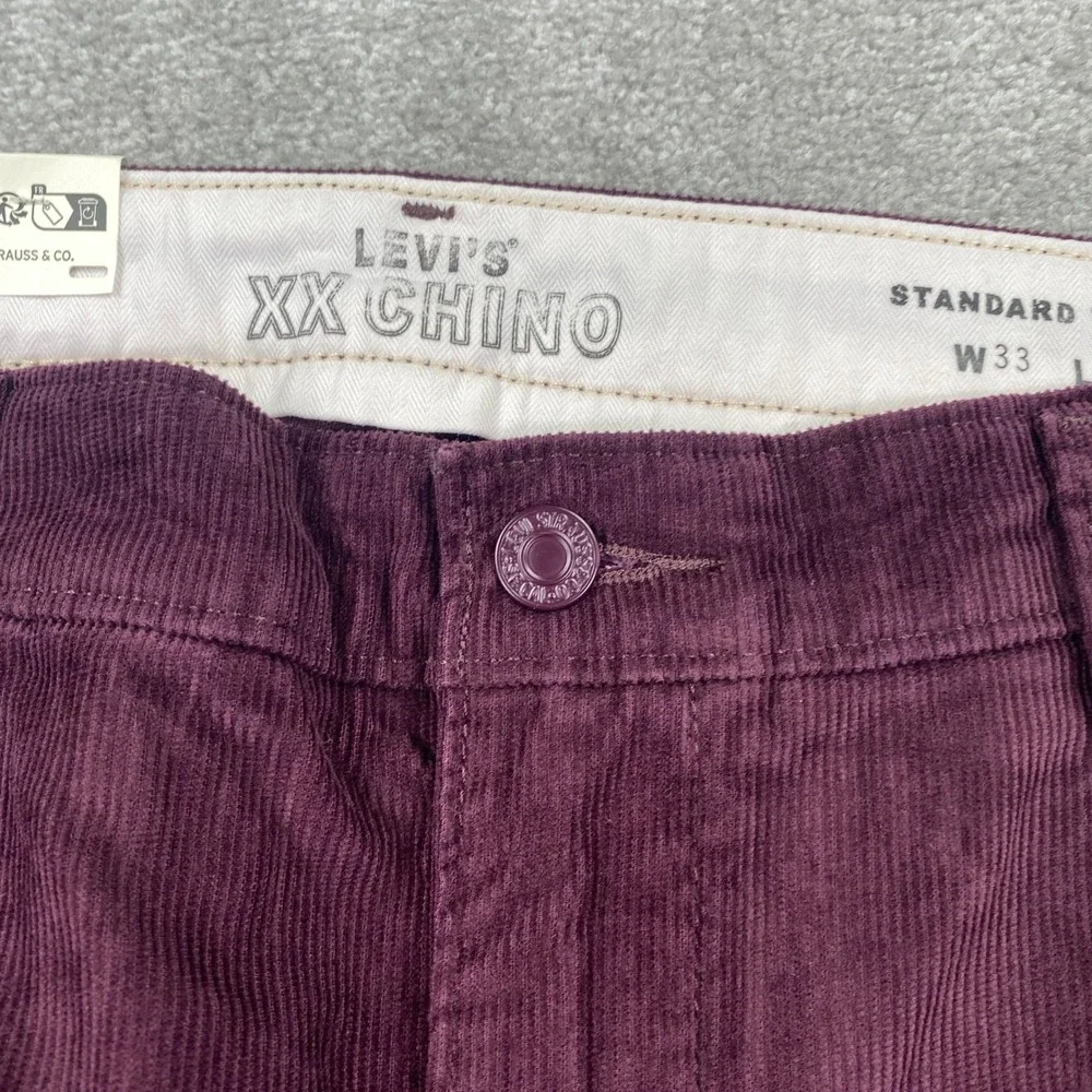 Levi's Mens Corduroy Pants 33x30 Burgundy Straight Leg Standard Fit‎ Jeans NWT